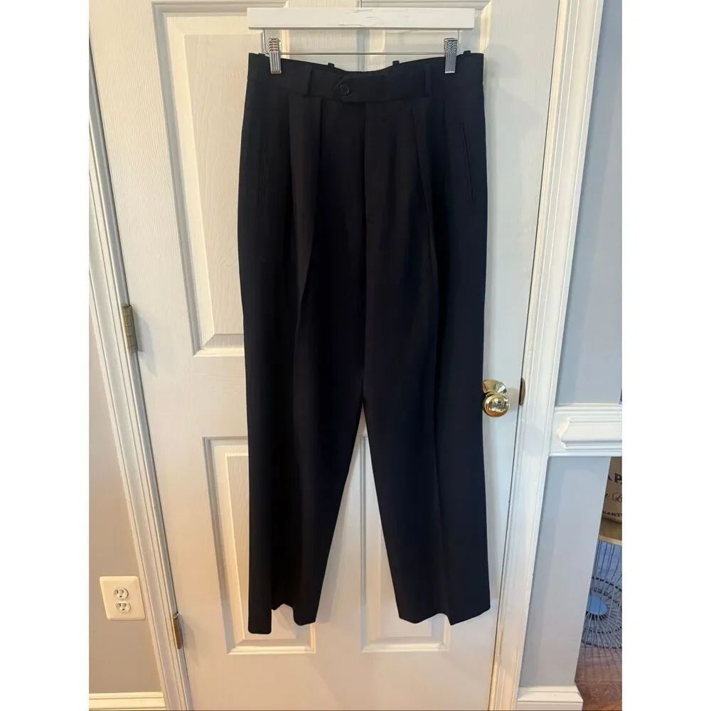 Bill Burns for Nordstrom Black Worsted Wool Trousers sz 10 EUC